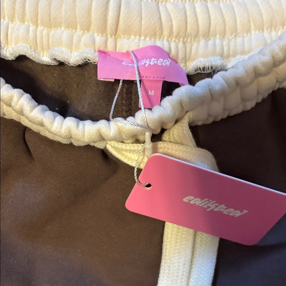 Edikted Brown and Cream Joggers - Picture 2 of 3